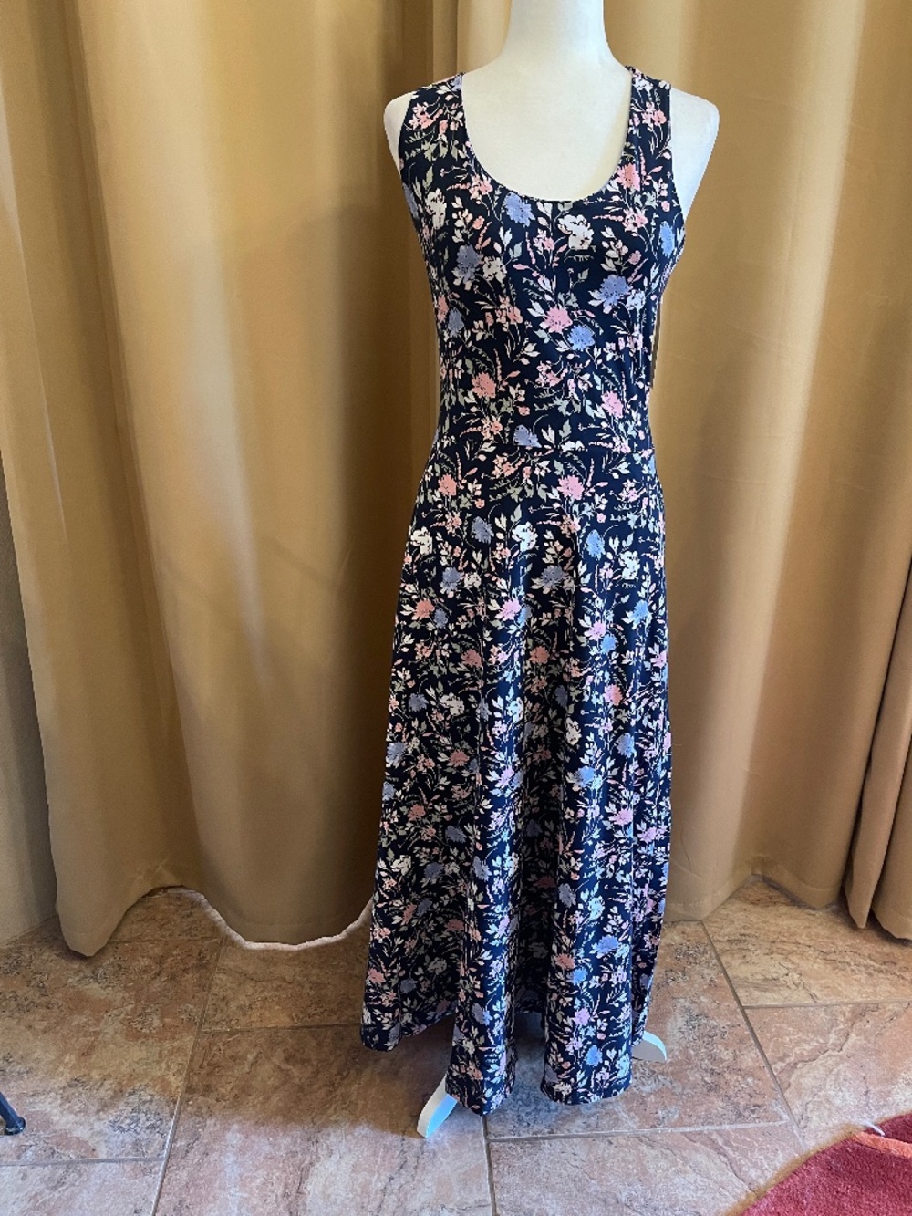 NEW! Pact Dayspring Blooms Fit Flare Maxi Dress Size S NWT! - Picture 2 of 12